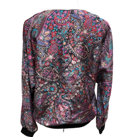 Vintage Dolman Sleeve Paisley Parachute Blouse - Picture 3 of 6